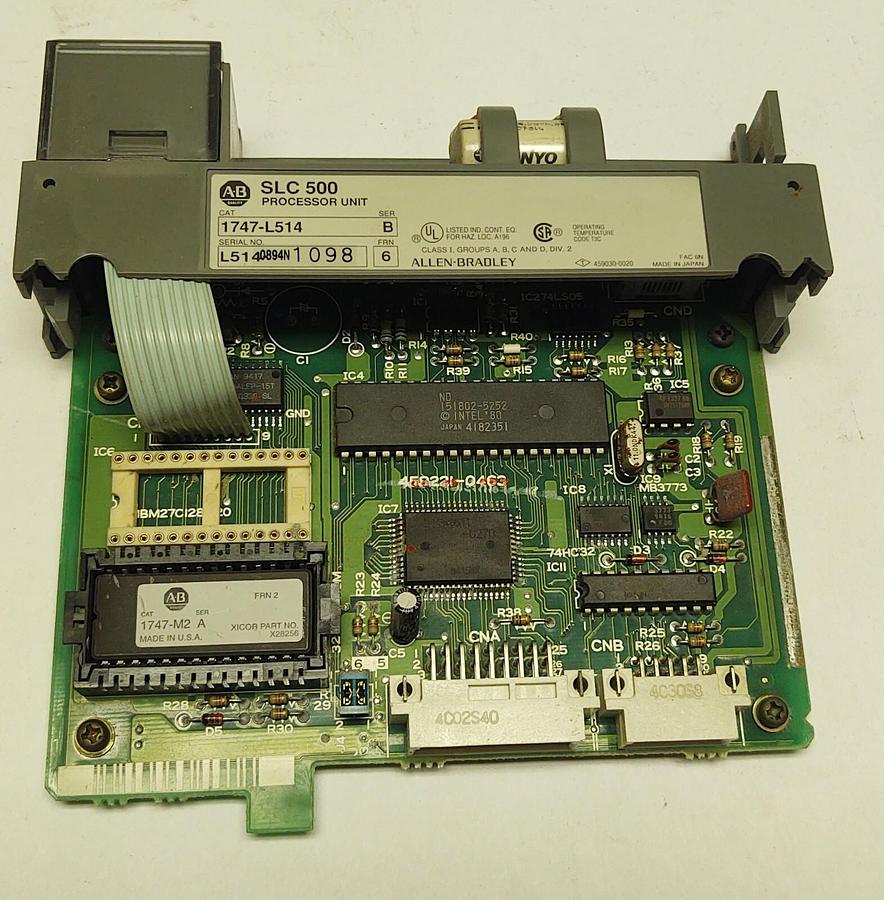 Used Allen Bradley CPU 1747-L514 WITH 1747M2-A 4K RAM EPROM Memory Module SLC500