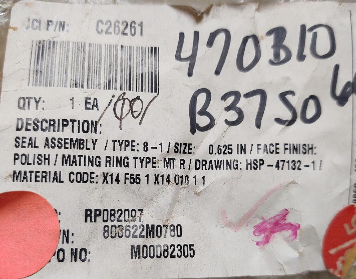 John Crane 5.625" Mechanical Plastic Reactor Seal Corrosive + Abrasive T-8-1DBL