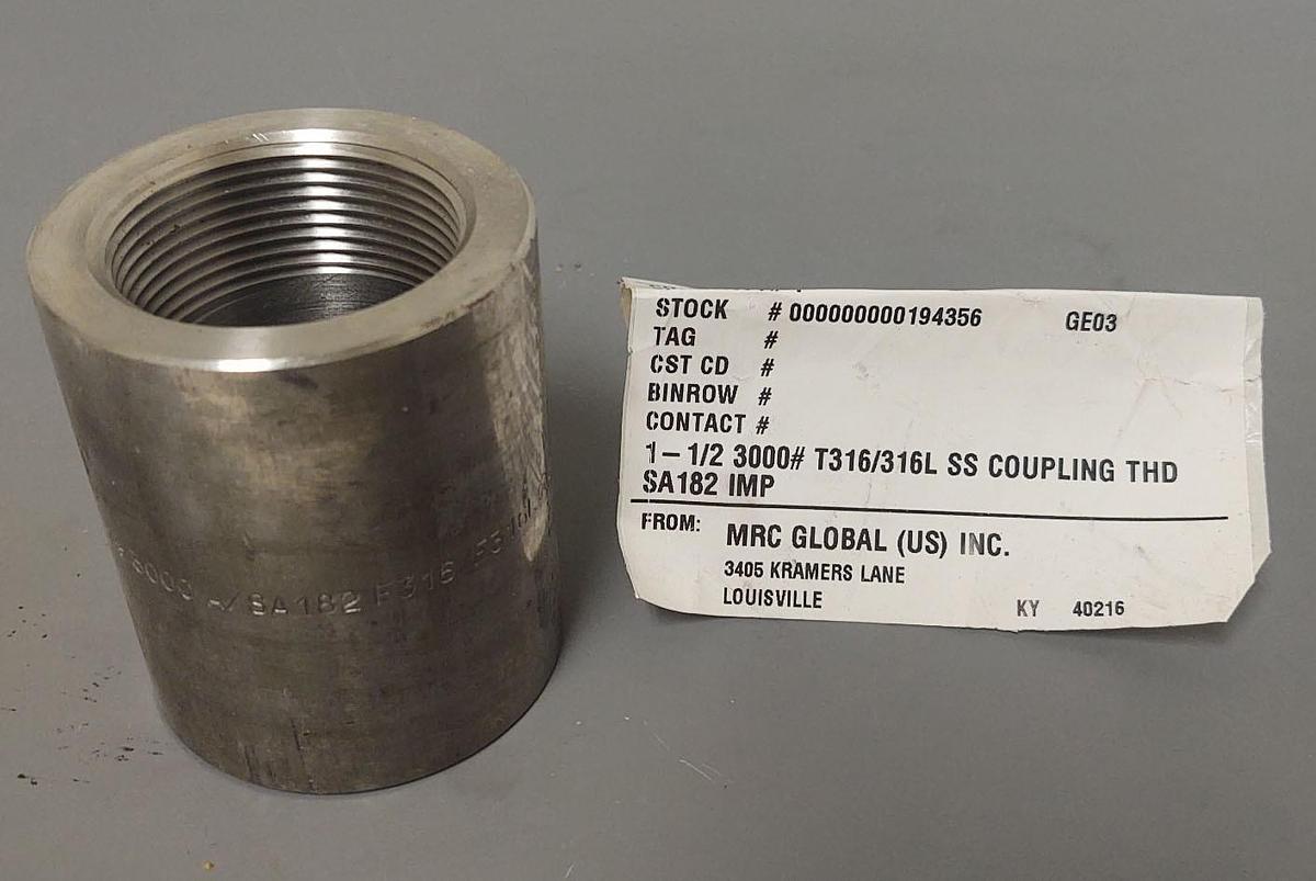 🔥Coupling 1-1/2" 150 Female (NPT) 316L Stainless Steel High Pressure B16