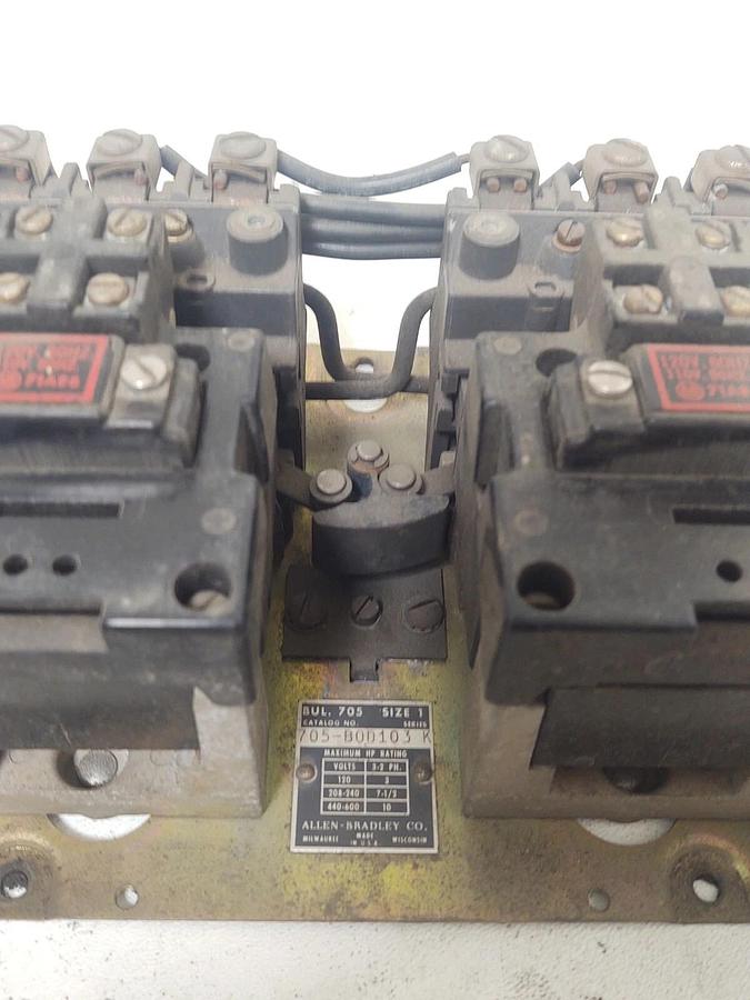 Used 🔥 TESTED ALLEN BRADLEY 705-B0D 103 SER K SIZE 1 REVERSING CONTACTOR 120V COILS
