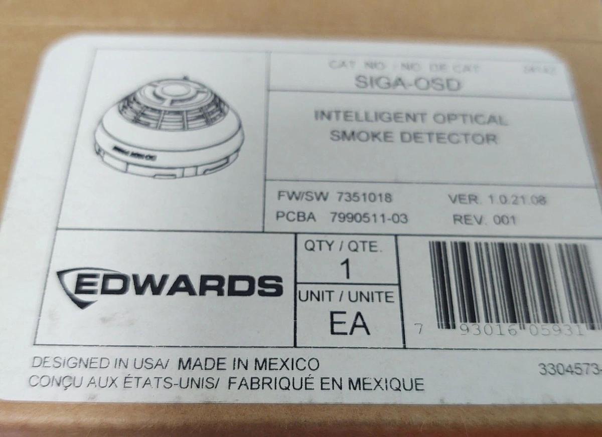 🔥(QTY 4) NEW EDWARDS EST SIGA-OSD-IN INTELLIGENT OPTICAL SMOKE DETECTOR