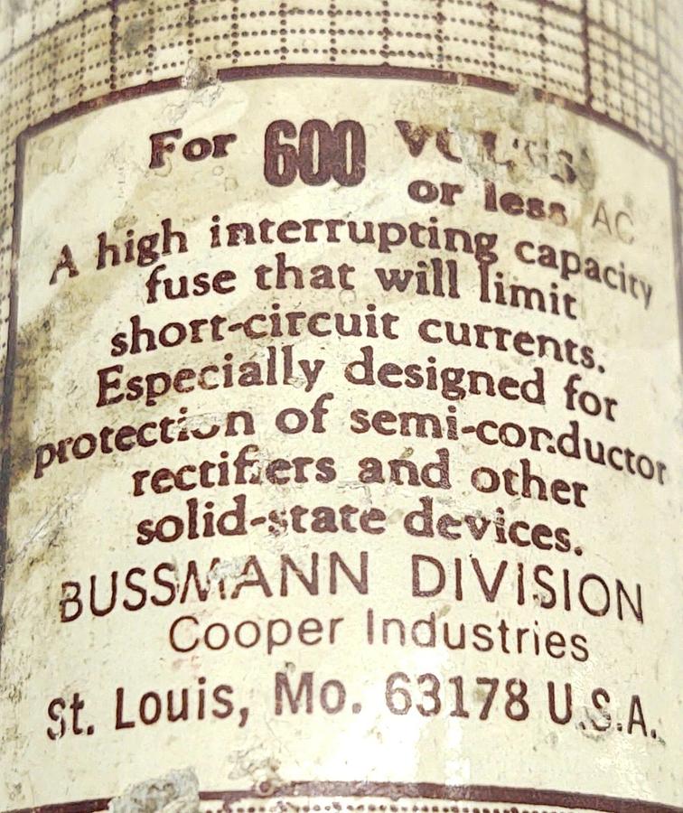 🔥 NOS BUSSMANN KAC-150 - TRON RECTIFIER FUSE