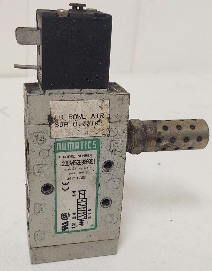 Used 🔥Numatics L23BA452B000061 Pneumatic Solenoid Valve 24VDC 145PSI