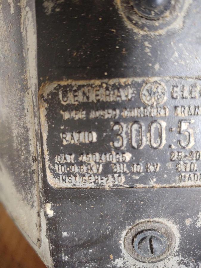 🔥GE Current Transformer 300:5A Type JSC-0, CAT: 750x10G5, 25-400HZ, ID 4-3/4