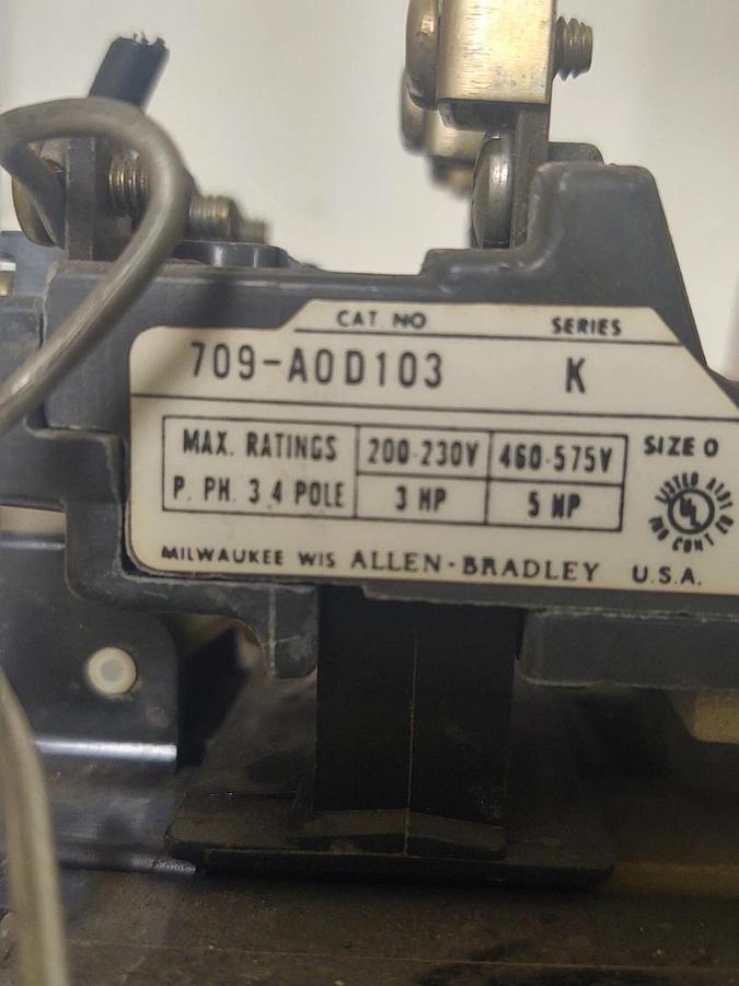 Used 🔥 (TESTED) Allen-Bradley 709-AOD103 Size 0 Motor Starter With 120 Volt Coil