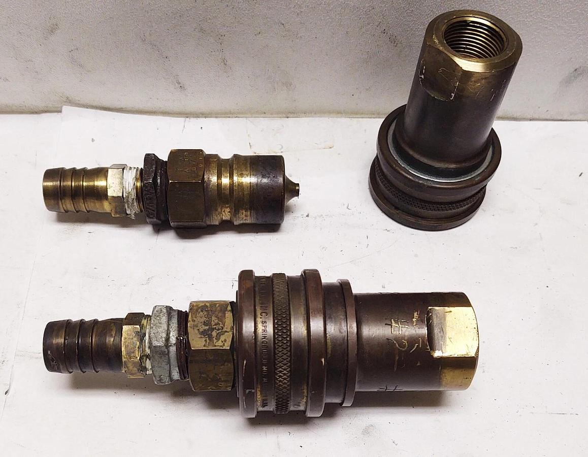 Used (2 SETS) Foster H6 Quick Connect Coupler 3/4 NPT Brass W/Foster K6S Male Fitting