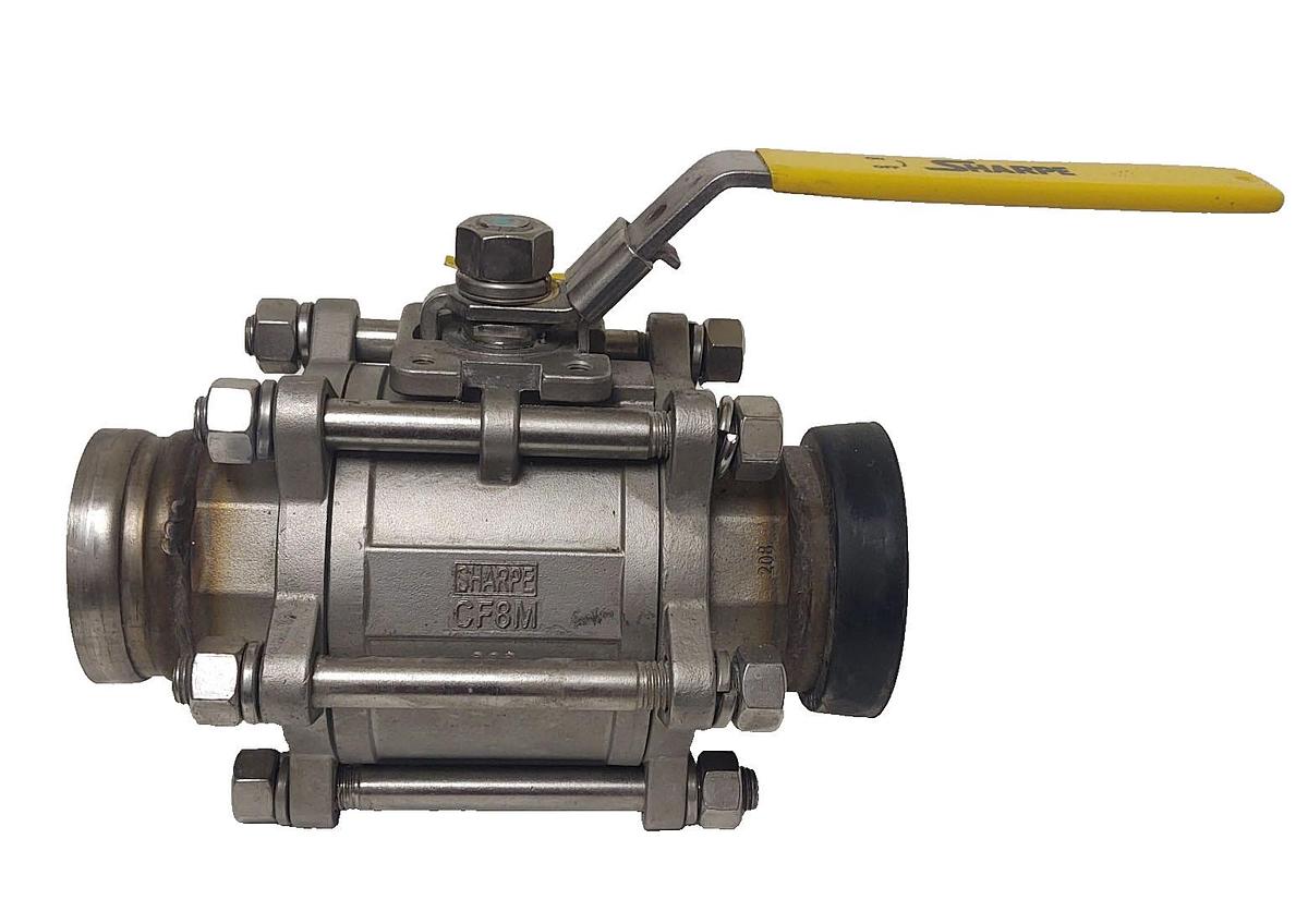 Used 🔥SHARPE 3" STAINLESS 3-PIECE BALL VALVE CF8M WELD SOCKET 600 WOG