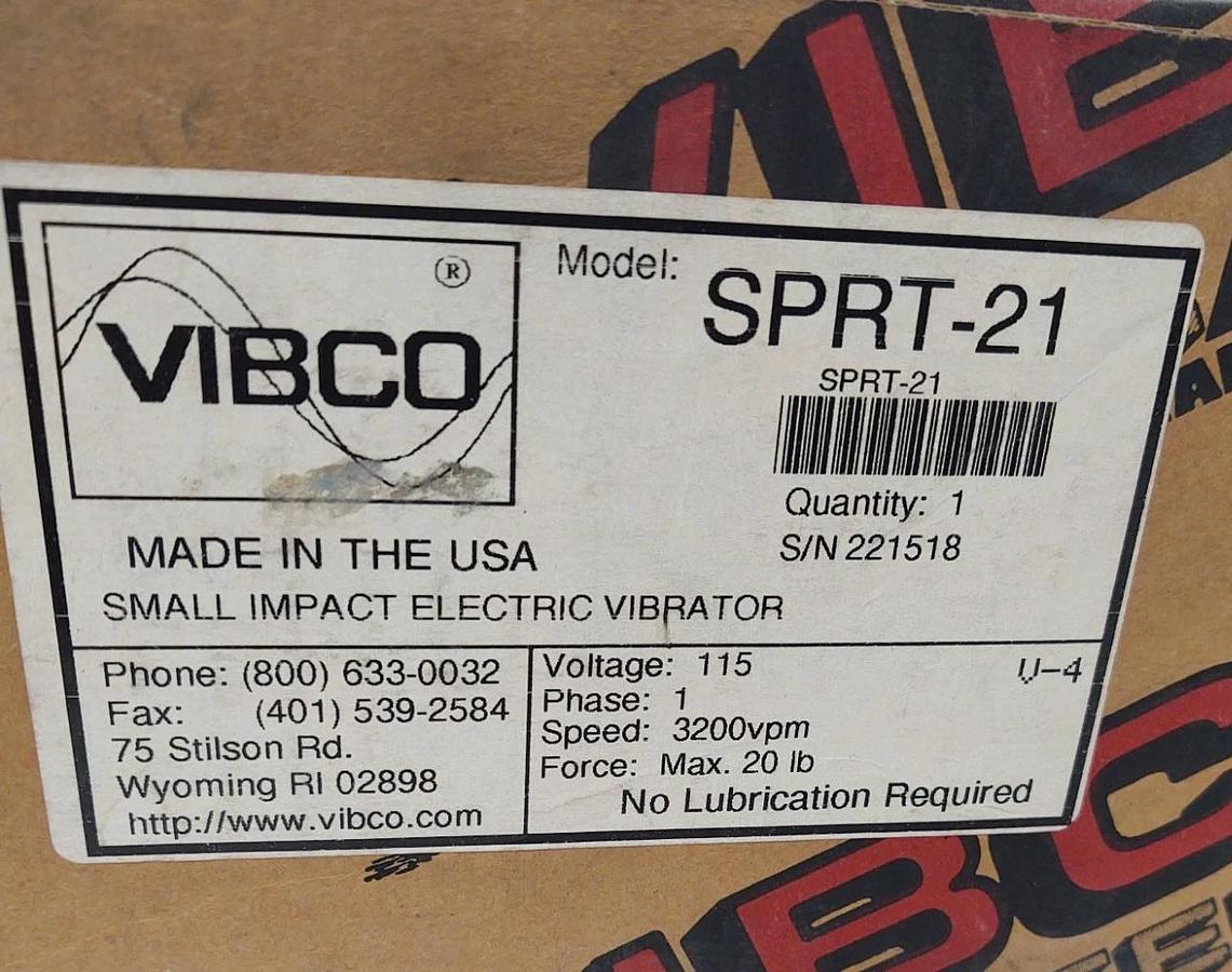 🔥NEW - VIBCO SPRT-21 Electric Vibrator, 0.6/0.24 A, 115Vac, 1 Phase