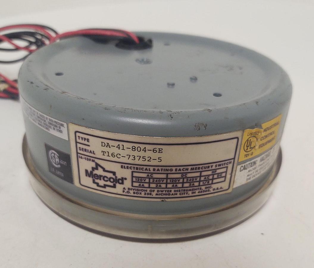 Used 🔥Mercoid Switch Unused DA-41-804-6E Dwyer Nice Condition