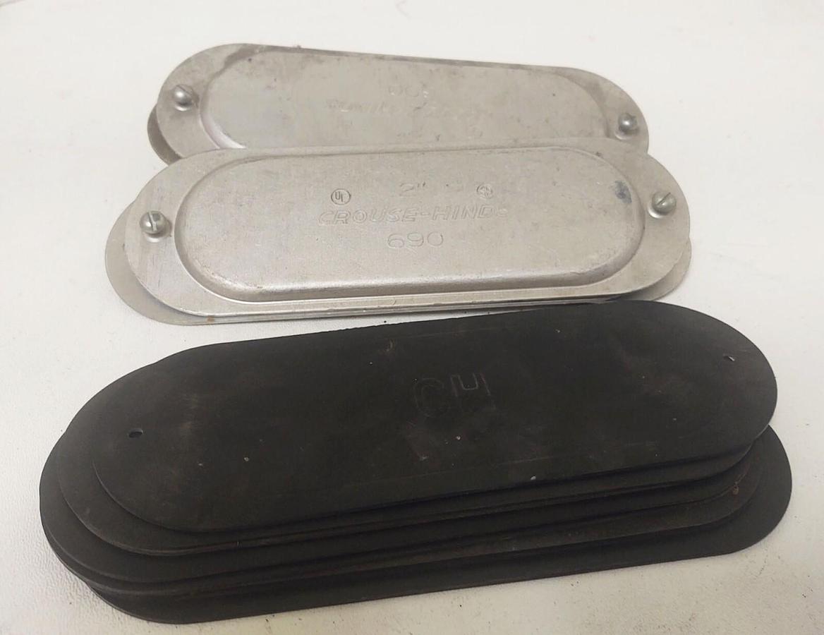 🔥 7 Crouse Hinds 690 Aluminum Blank Cover 2" with Rubber Gaskets
