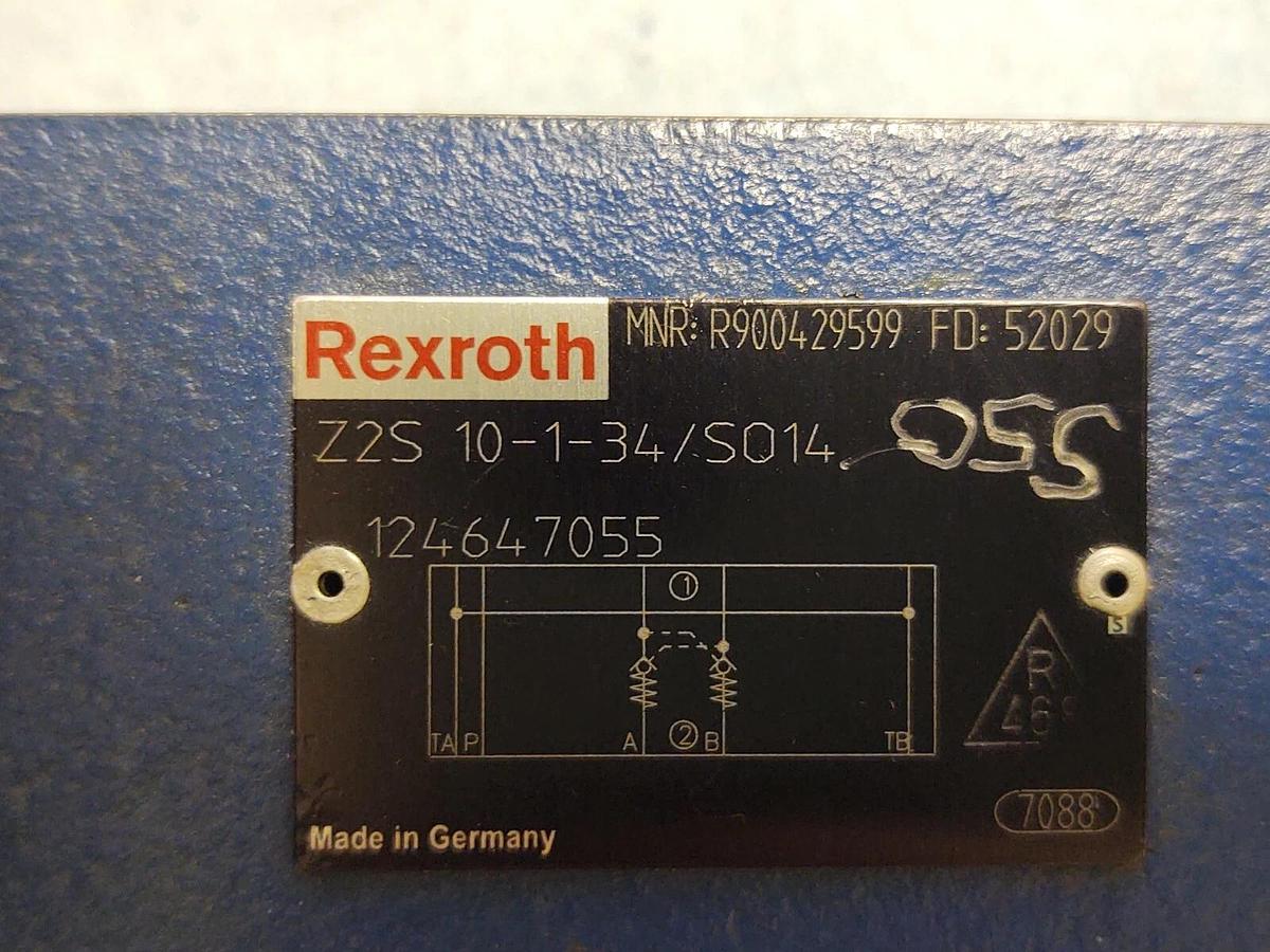 Used D05 Rexroth R900429599 Z2S 10-1-34/SO14 Hydraulic Check Valve