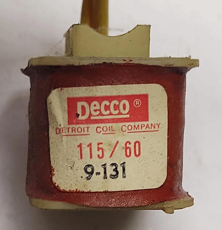 Used Decco 9-131 Hydraulic Solenoid Valve Coil 9131 115V Detroit Coil Co FREE SHIPPIN