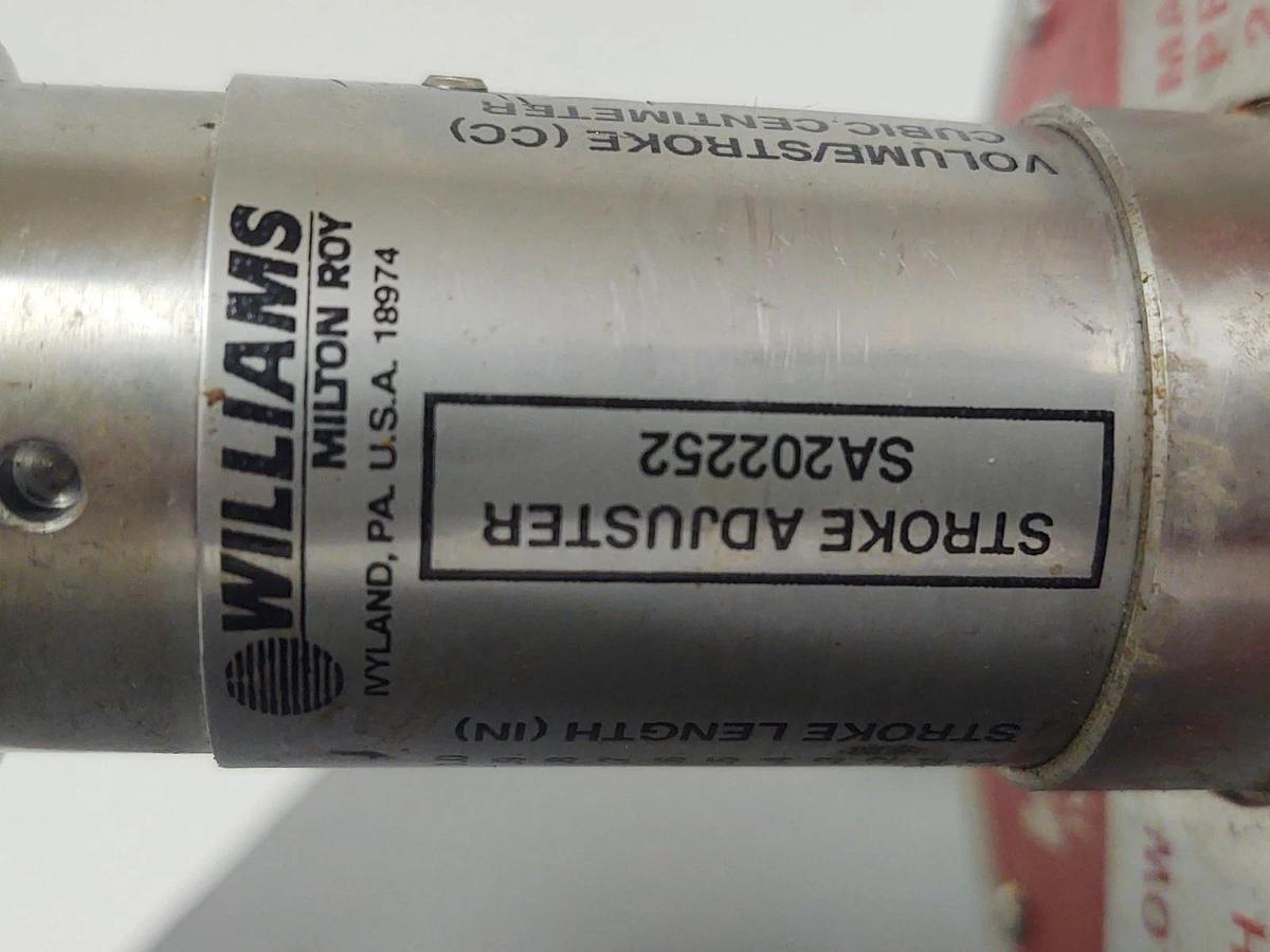 Used 🔥WILLIAMS MILTON P1000V400 V SERIES METERING PUMP STAINLESS