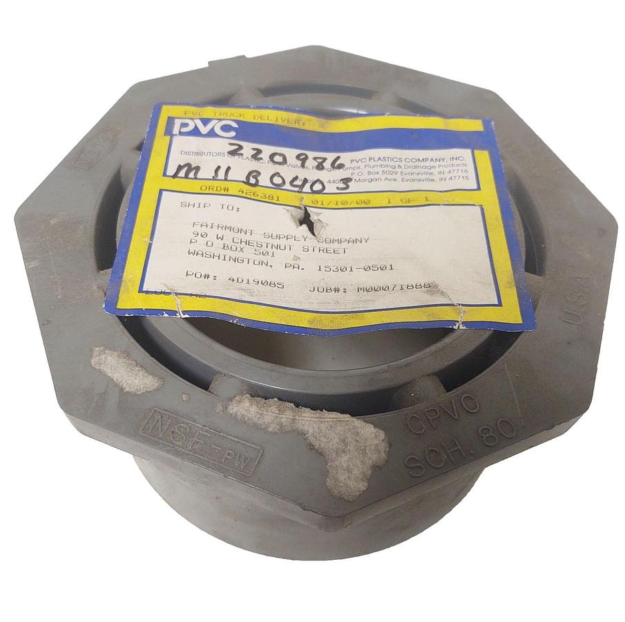 🔥NOS ESLON CPVC 6" x 4" Hex Pipe Reducer ASTM F439 SCH80