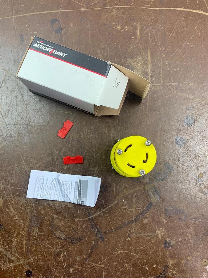 Used 🔥Hubbell Locking Plug, CS8265C, 50 A, 250V AC, Single Phase, 2 Pole