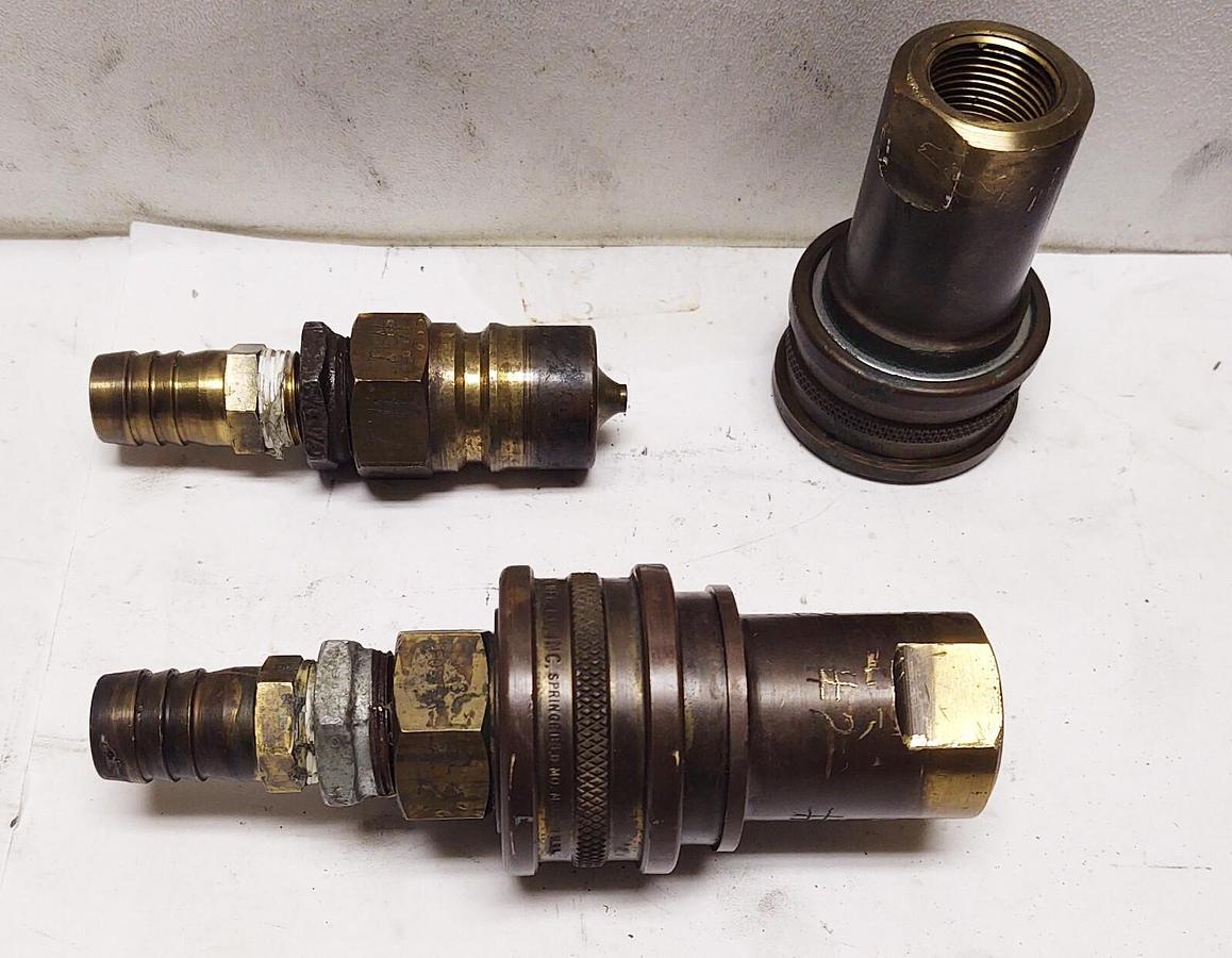 Used (2 SETS) Foster H6 Quick Connect Coupler 3/4 NPT Brass W/Foster K6S Male Fitting