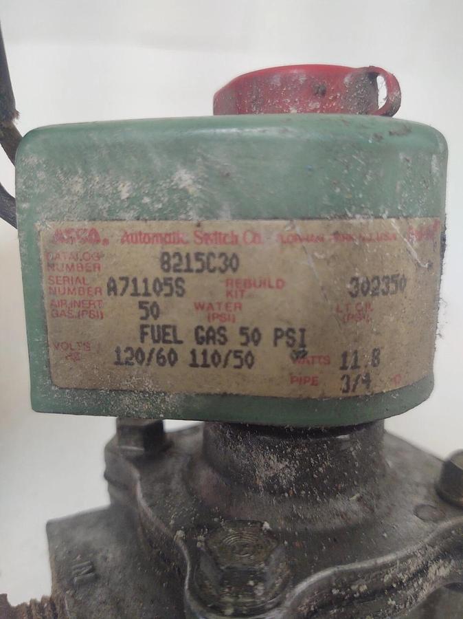 Used 🔥ASCO RED HAT 8215C30 SOLENOID VALVE 3/4 PIPE  120V 50 PSI