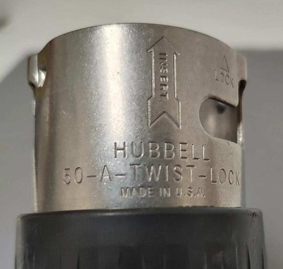 Used 🔥Hubbell Locking Plug, CS8265C, 50 A, 250V AC, Single Phase, 2 Pole