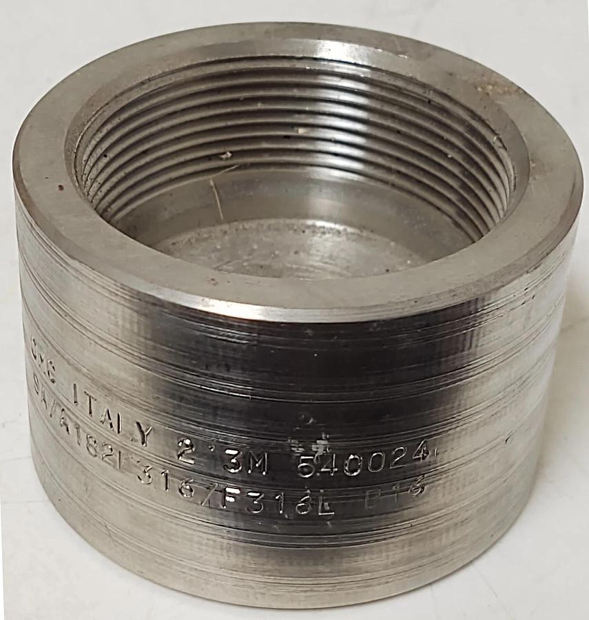2" NPT Stainless Steel Pipe End Cap 316L SA/A182F B16 OMC Italy 3M 540024
