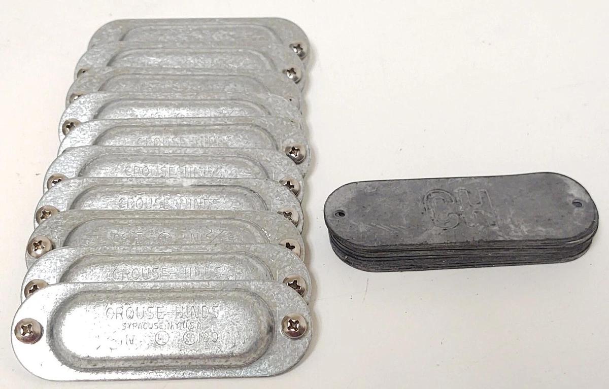 (10 NEW) Crouse-Hinds 180, Rigid Conduit Body Cover, 1/2 GASK578 Rubber Gasket