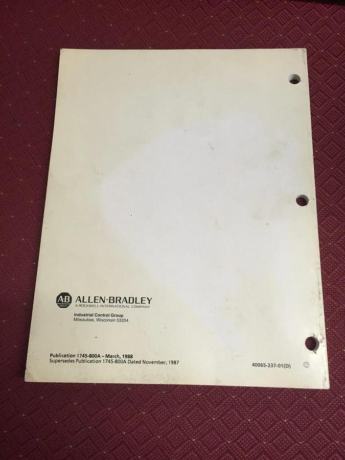 Used Allen Bradley AB Self-Teach Manual Bulletin 1745 SLC Programmable Controllers