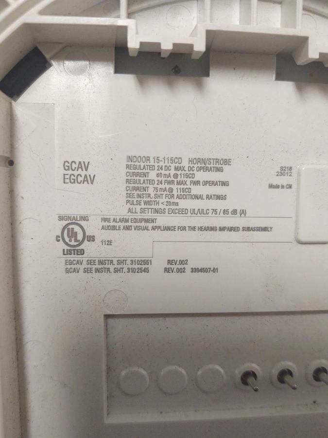 🔥NEW Kidde EGCAV Ceiling WHITE Horn-Strobe Fire Marking NO BOX