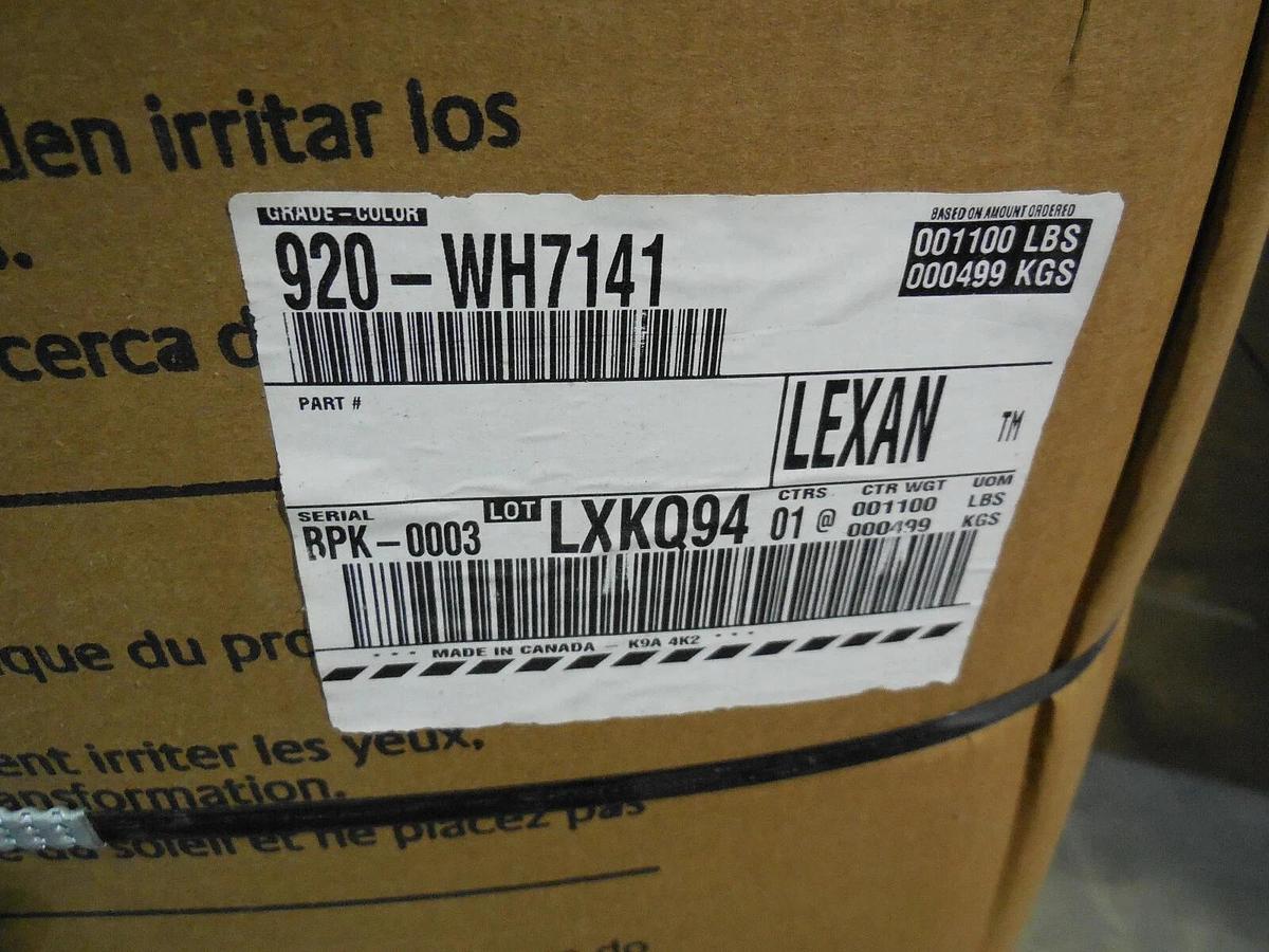 PC Lexan 920 White Polycarbonate Plastic Pellets Resin Material 10 Lbs New
