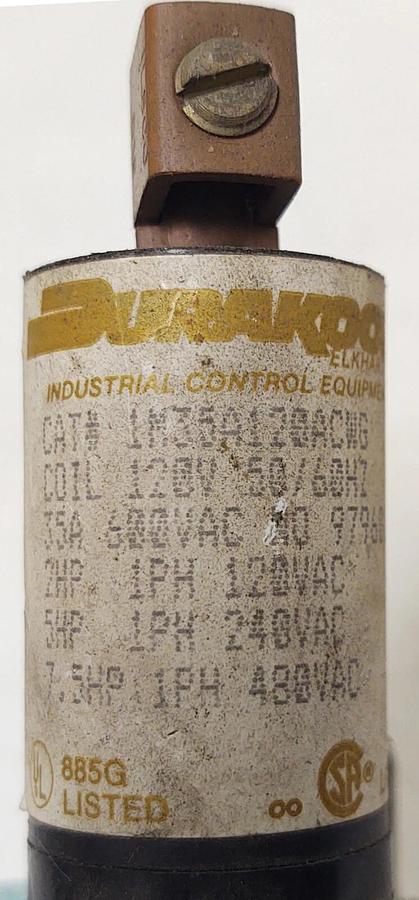 Used DURAKOOL 1M35A120ACWG MERCURY MOTOR RELAY 120V 50/60HZ 35A 2HP 120VAC 5HP 240VAC
