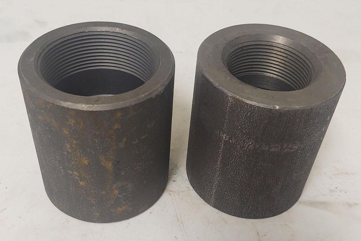 🔥(QTY 2) 2" x 1-1/2" Threaded Steel Pipe Reducing Reducer Coupling