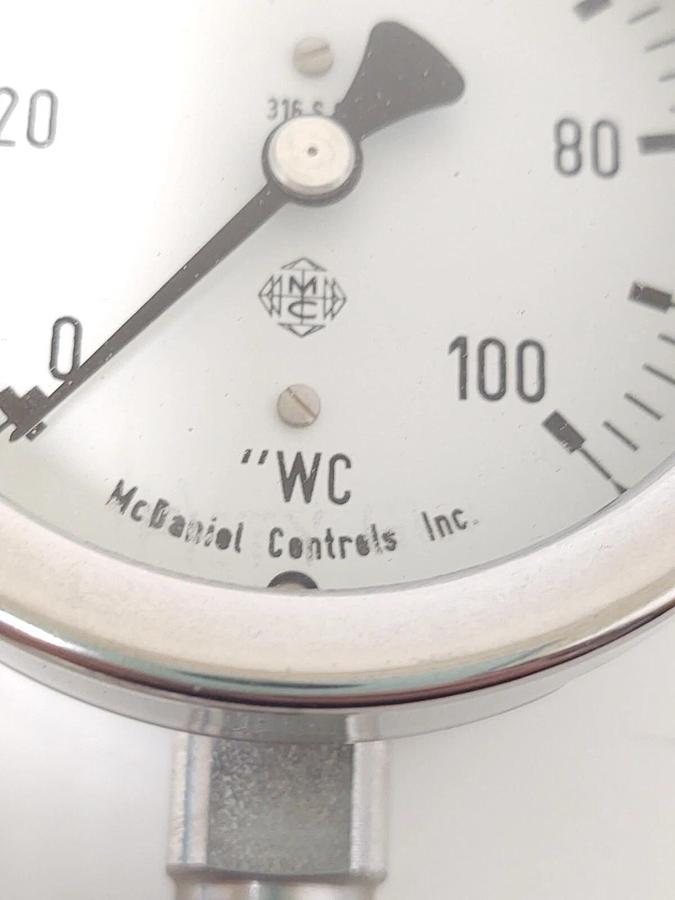 🔥 McDaniel Controls Inc. Steam Pressure Gauge 0-100" WC NOS 71017A