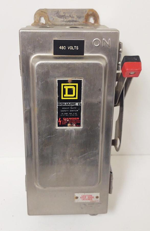 Used 🔥 Square D HU361DS 3 Pole 30 Amp STAINLESS Non-Fusible Disconnect Switch 30Hp