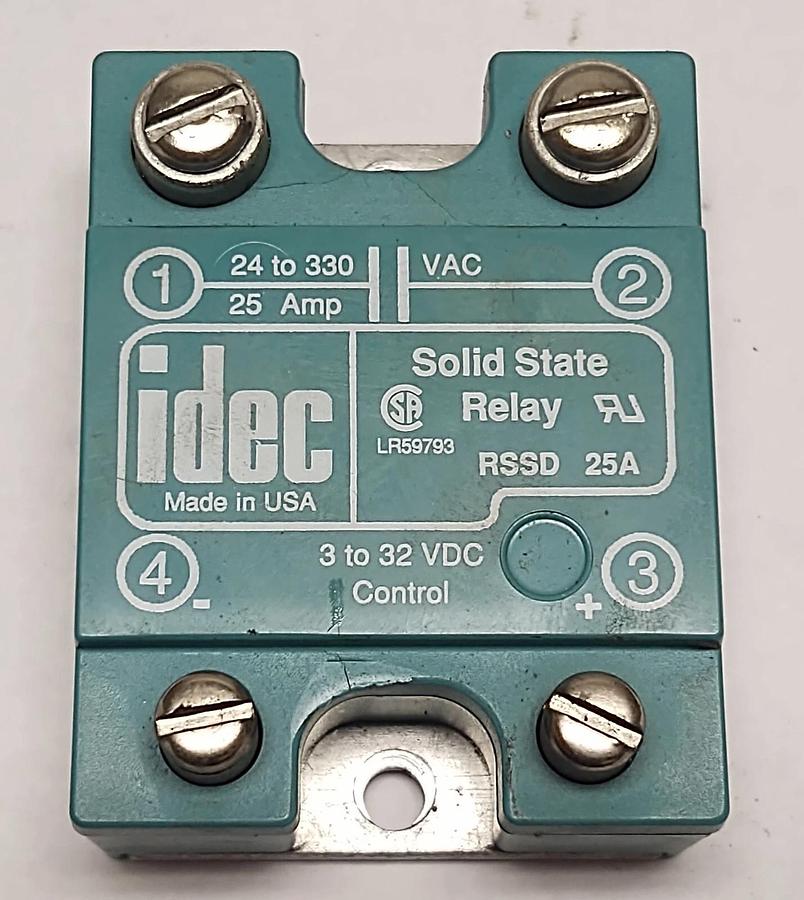 Used IDEC SSR SOLID STATE RELAY LR59793 3-32 VDC 24-330VAC 25A Made In USA