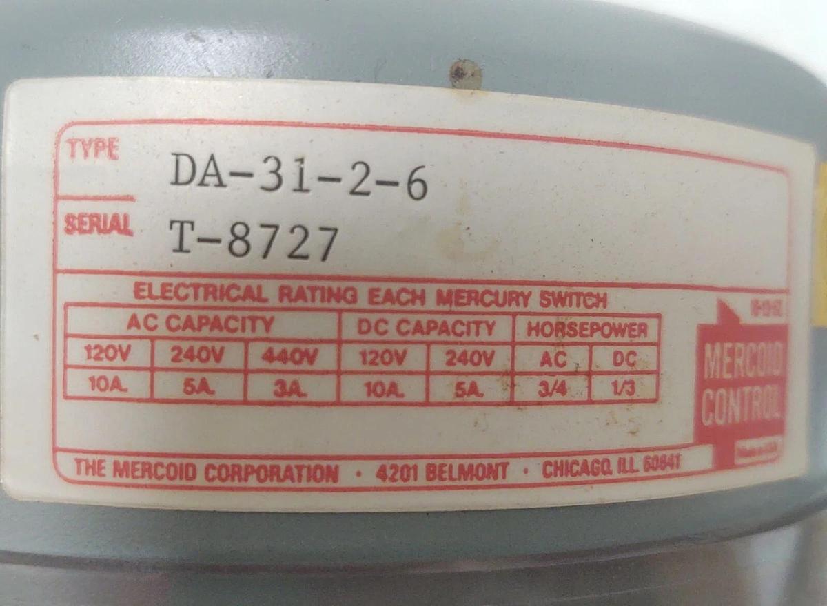 🔥NEW MERCOID DA-31-2-6 440VAC 3A PRESSURE SWITCH