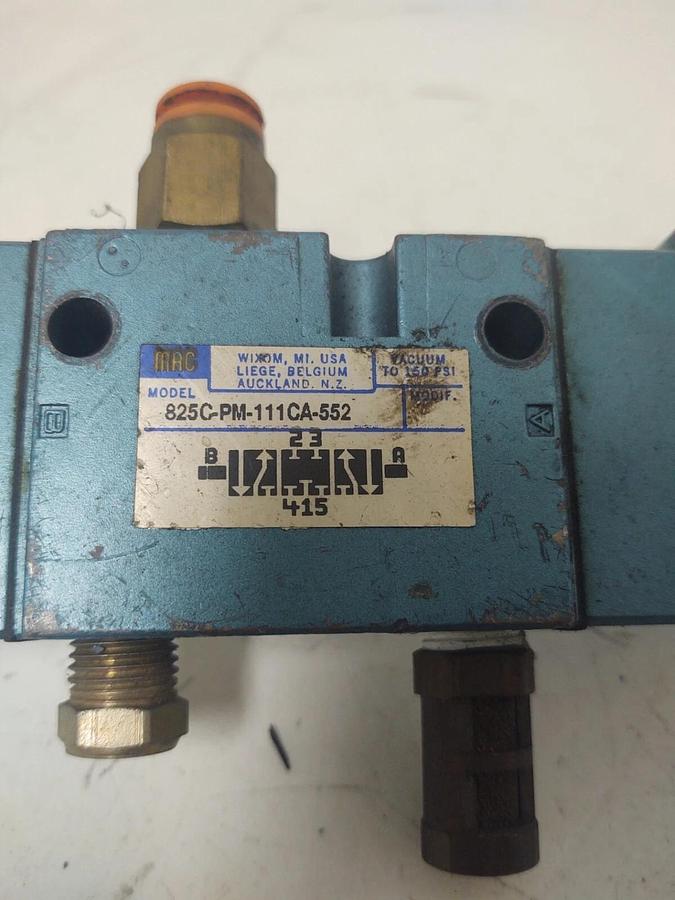 Used 🔥 MAC VALVES 825-PM-111CA-552 / PME-111CAAA SOLENOID VALVE 100-120VAC