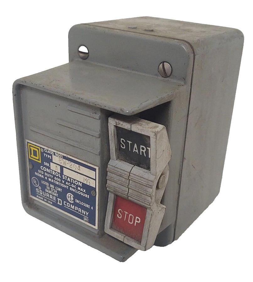 Used 🔥 Square D Class 9001 Type BW-204 Ser A Start Stop Remote Switch