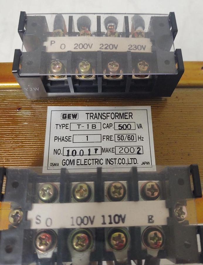 Used 🔥 GOMI ELECTRIC 500 VA Control Transformer T-1B Output 100V-110V Mitsubishi