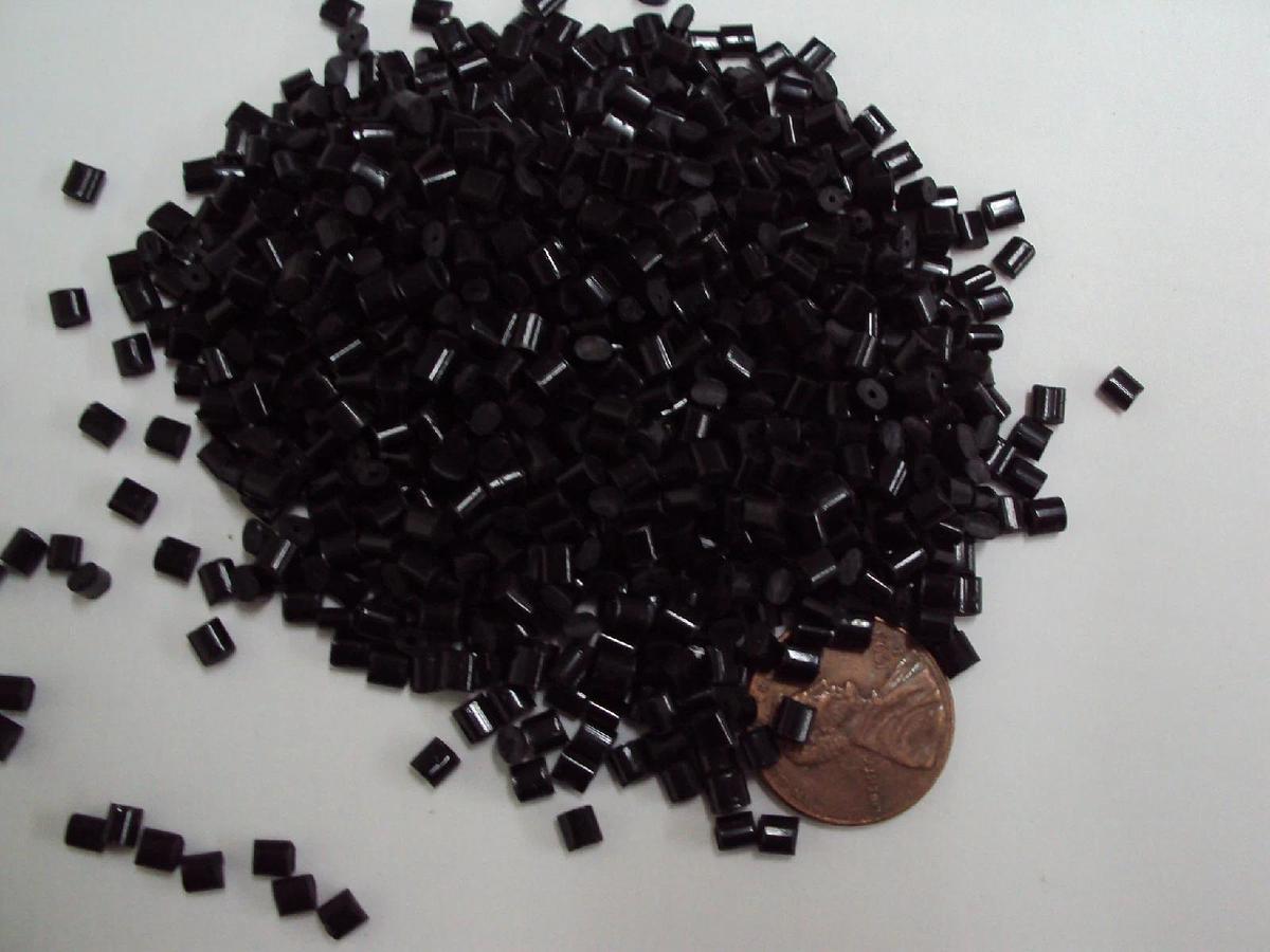 (6 MI) Black ABS Plastic Pellets Resin Material Injection Molding Grade 45 Lbs