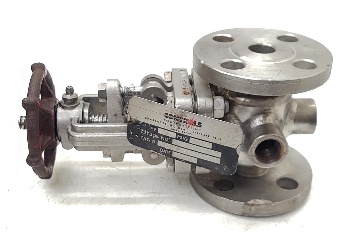 NEW Controls Southeast Jacketed SS Flow Control 3/4" Gate Valve 365°F 150 PSIG