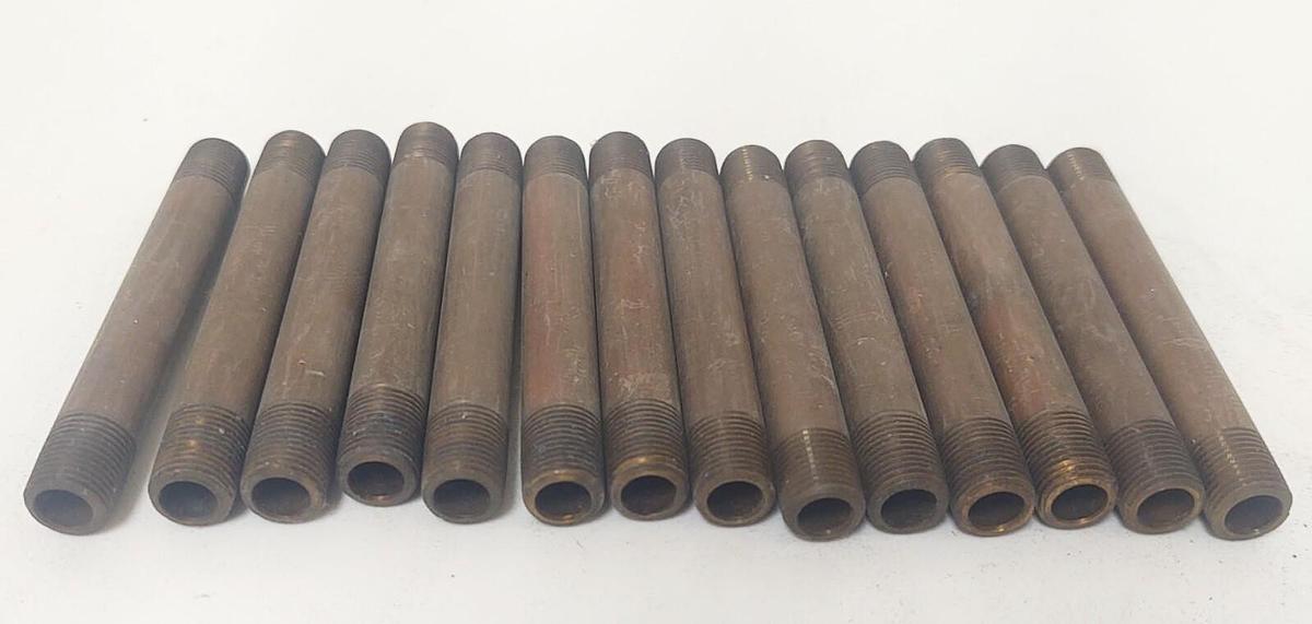 🔥(QTY 14) NOS BRASS NIPPLE 1/8"x 3" LENGTH, MALE NPT MNPT