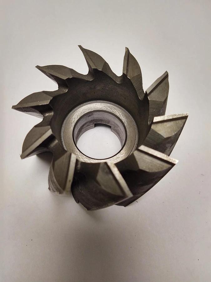 MOON 2-3/4" OD 1-5/8" 10-Flute HSS RH Finisher Shell End Mill Uncoated, 1" Arbor