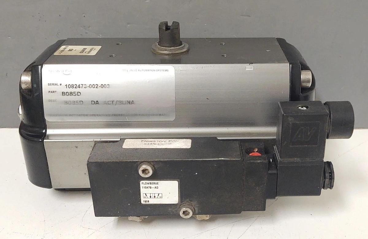 Used 🔥 FLOWSERVE B085D PNEUMATIC VALVE ACTUATOR with Solenoid Valve Nice #3