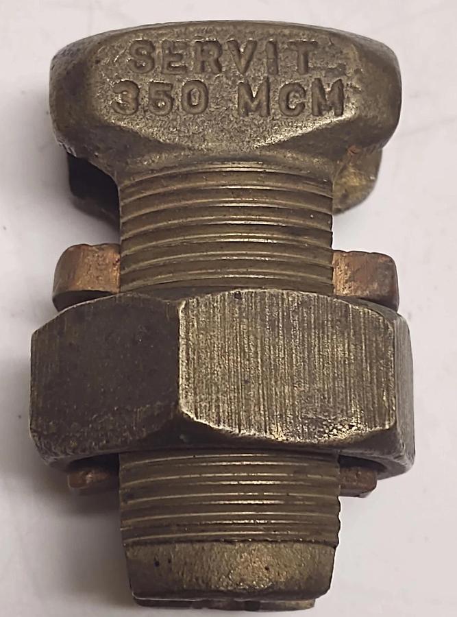Used Bronze 350 MC  SPLIT BOLT NUT WIRE ELECTRICAL CLAMP CONNECTOR