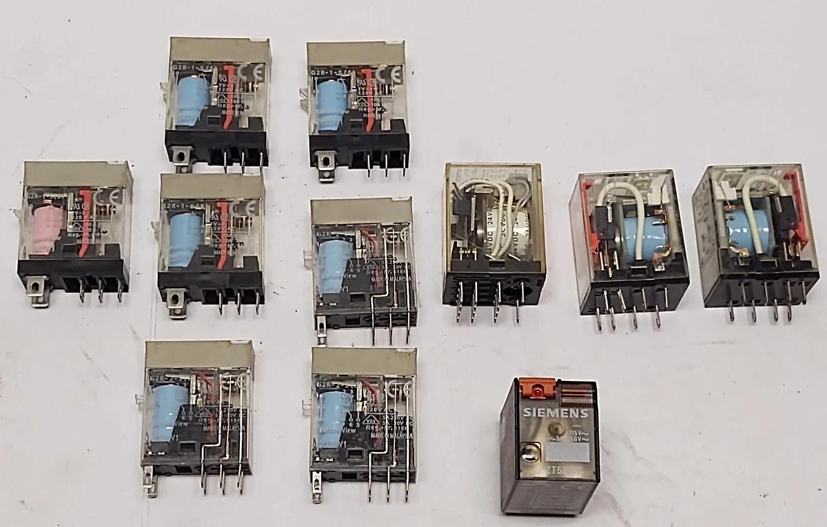 Used RELAY LOT SIEMENS ZT570615 G2R-2-5 G2R-1-S-AC120 MY4-D-NJB 120VAC and 24VDC Coil