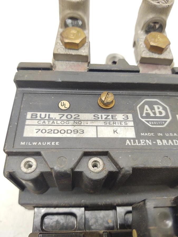 Used 🔥 (TESTED) Allen-Bradley 702-DOD93 Series K Size 3 Motor Starter 120v Coil