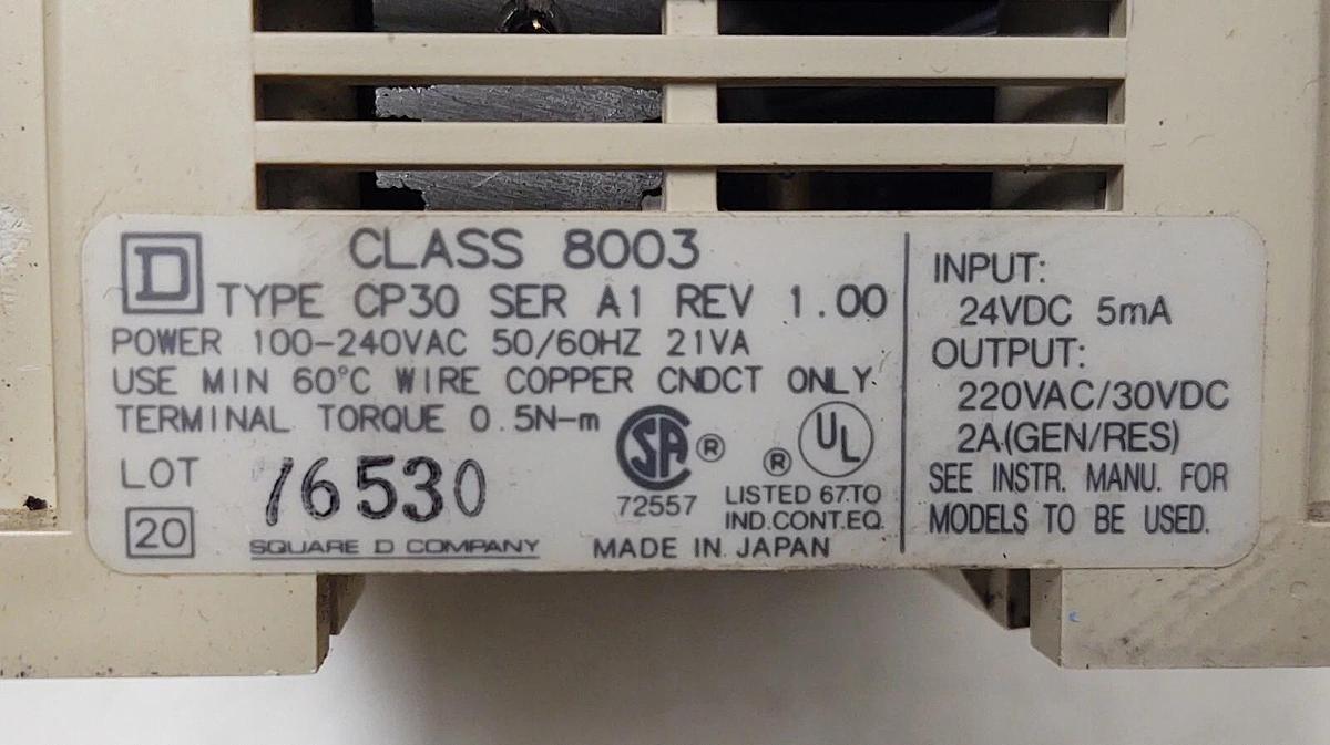 Used 🔥 MICRO-1 Square D 8003-CP30 PLC 100-240 VAC