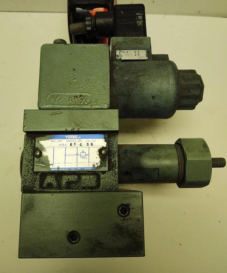 Used Yuken Valve Stake C DSG-03-C-D24-20  With Relief Valve MBA-01-C-30 FREE SHIPPING