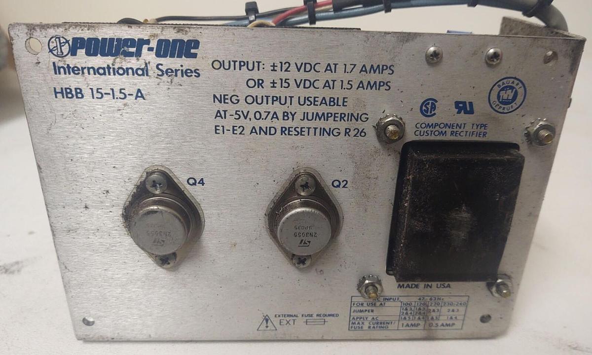 Used 🔥 TESTED Power-One HBB 15-1.5-A Power Supply +15VDC/-15VDC, 120VAC Input
