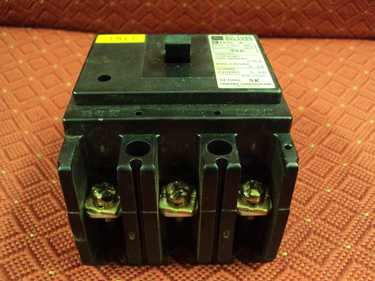 Used Toshiba E50C Circuit Breaker 3 Pole 40 AMP 41-17601