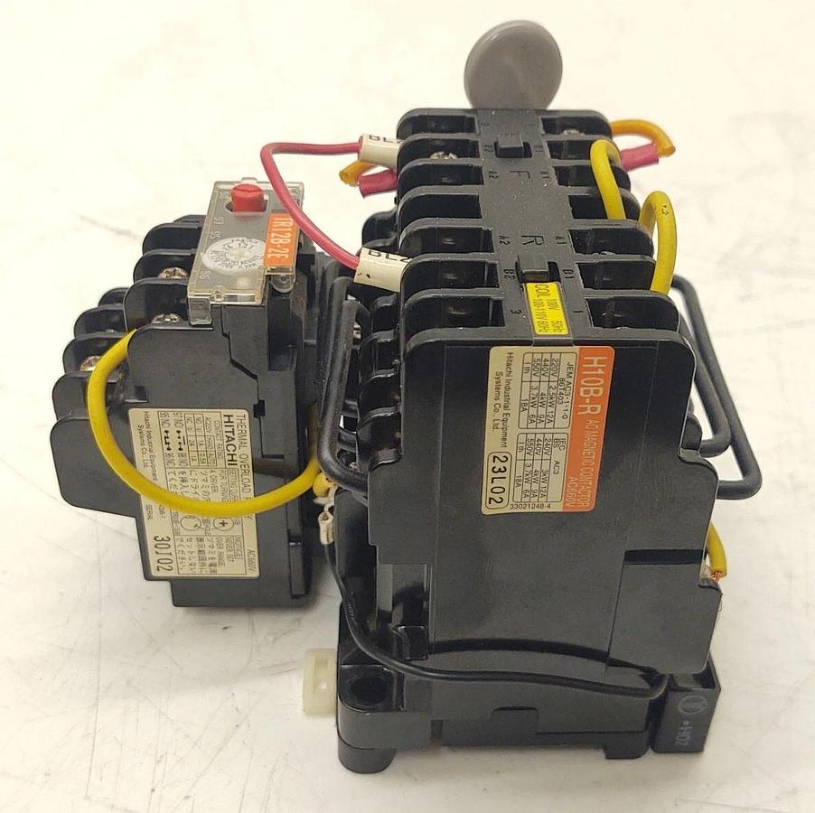 Used Hitachi H10B-R AC 100V Coil Motor Contractor TR12B-2E Thermal Overload Relay CS8