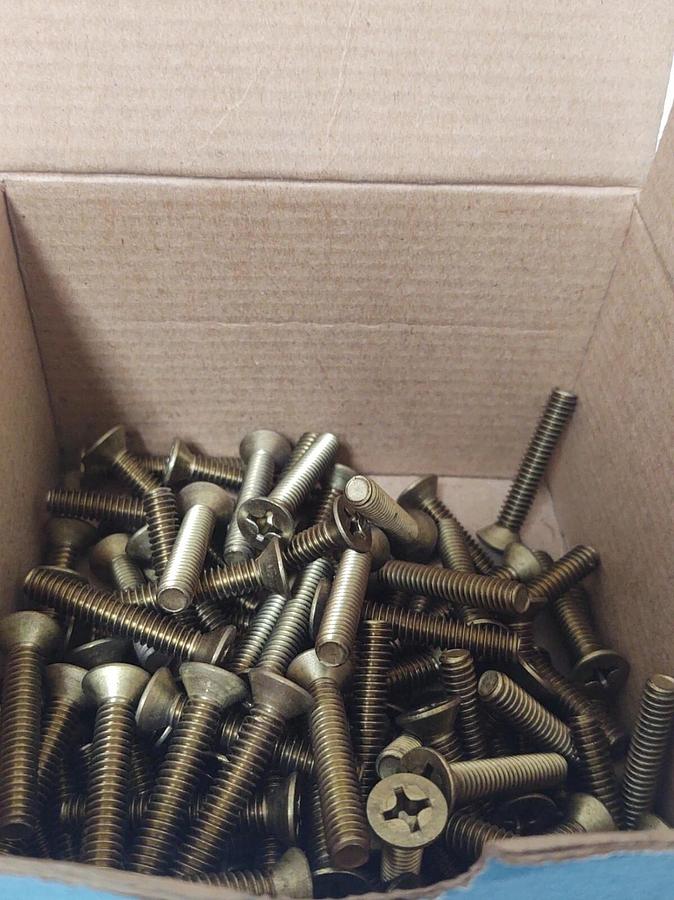 🔥(100) 1/4"-20x1.5" Flat Head Countersink Machine Screws Solid Brass Phillips